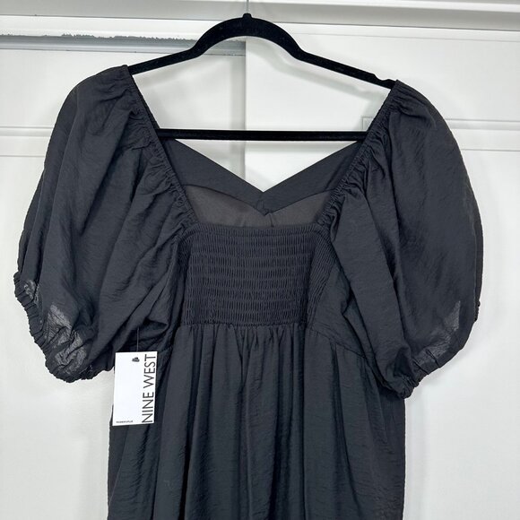 Babydoll Sweetheart Neckline Balloon Short Sleeves Mini Dress 0X - Picture 7 of 9